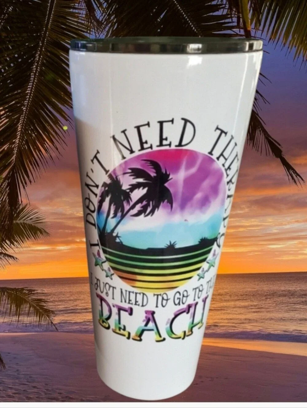 Beach Therapy 32oz Tumbler 💜sale